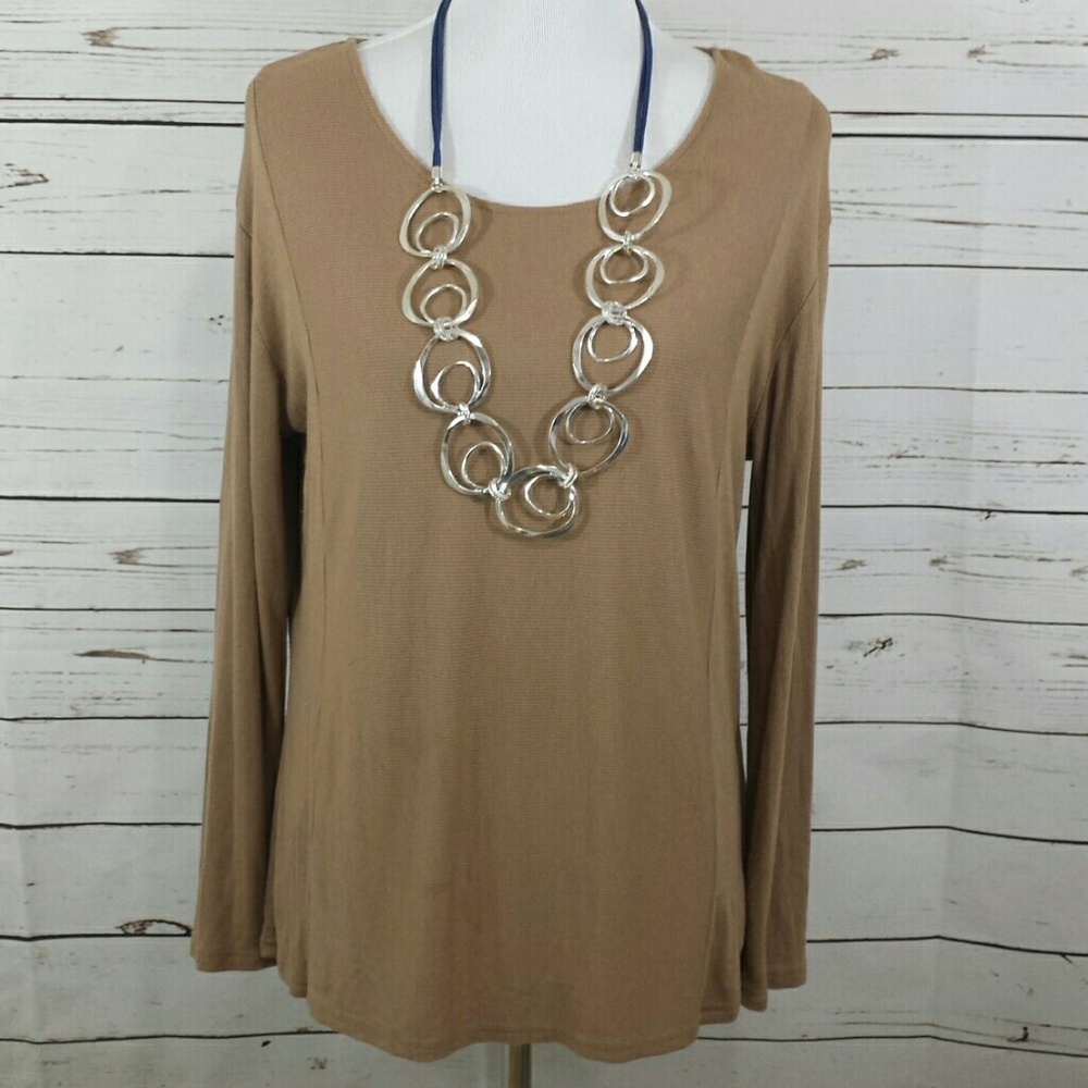 Metaphor long sleeve scoop neck versitile Blouse