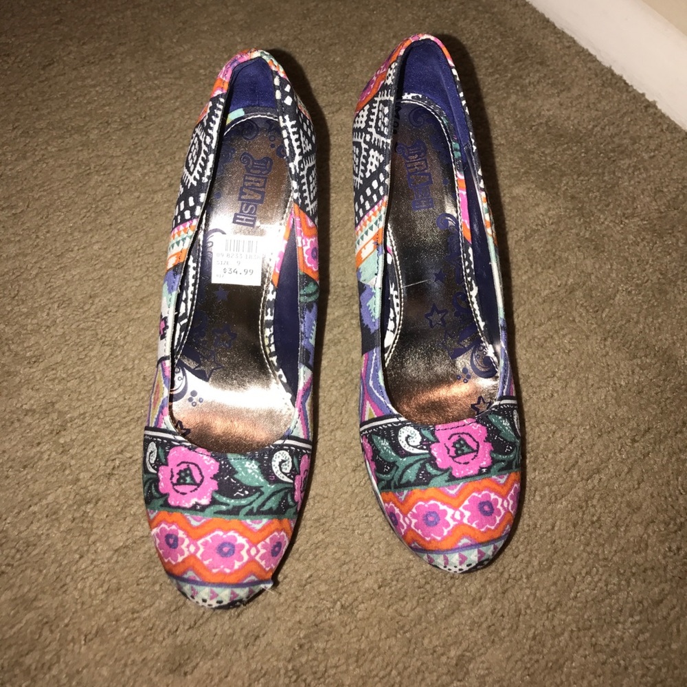Slightly used colorful Wedges for Women Size 9