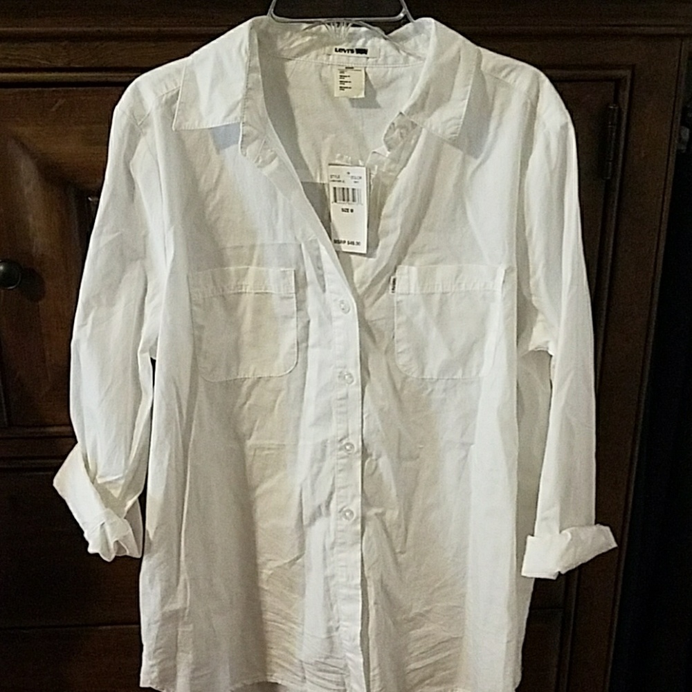 Levis white collar shirt