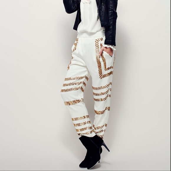 Mara Hoffman Pants - Mara Hoffman Free People Golden Rows Slouch Pants