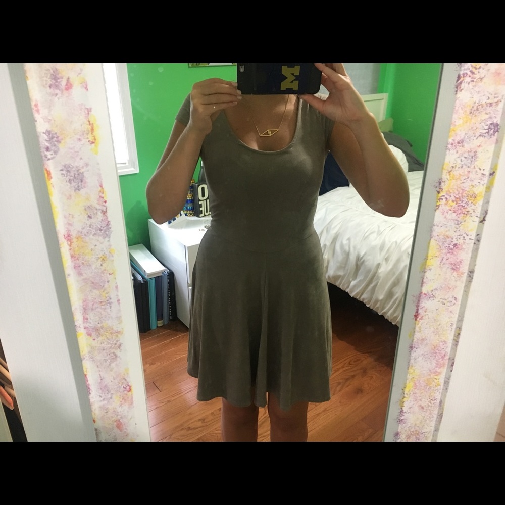 Light grey suede dress