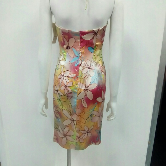 NWT David Meister Floral Print Silk Dress Sz. 6 - Picture 4 of 4