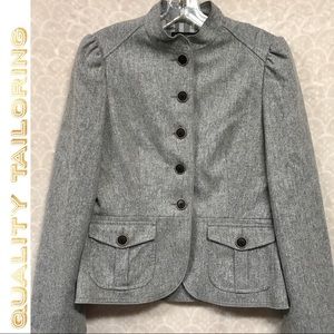Banana Republic Gray Lined Blazer W/StandUp Collar Banana Republic Gray Lined Blazer W/StandUp Collar