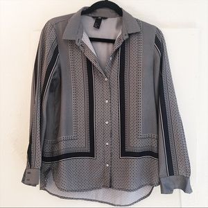 H&M Blouse Patterned Black and White H&M Blouse Patterned Black and White