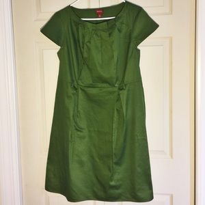 Olive Green Dress with Capped Sleeves Olive Green Dress with Capped Sleeves
