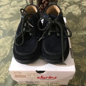 Navy blue suede boots