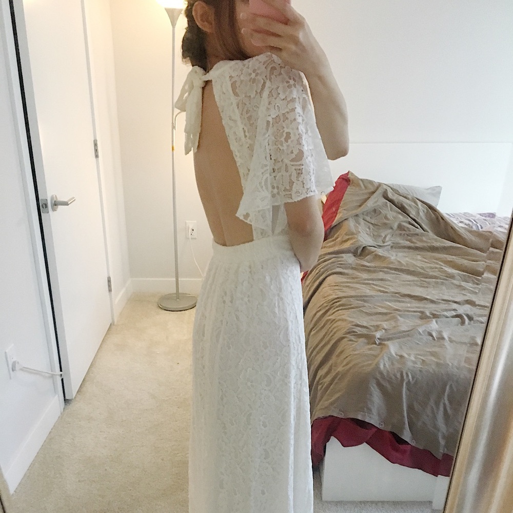 ASOS Elegant lace detail white gown