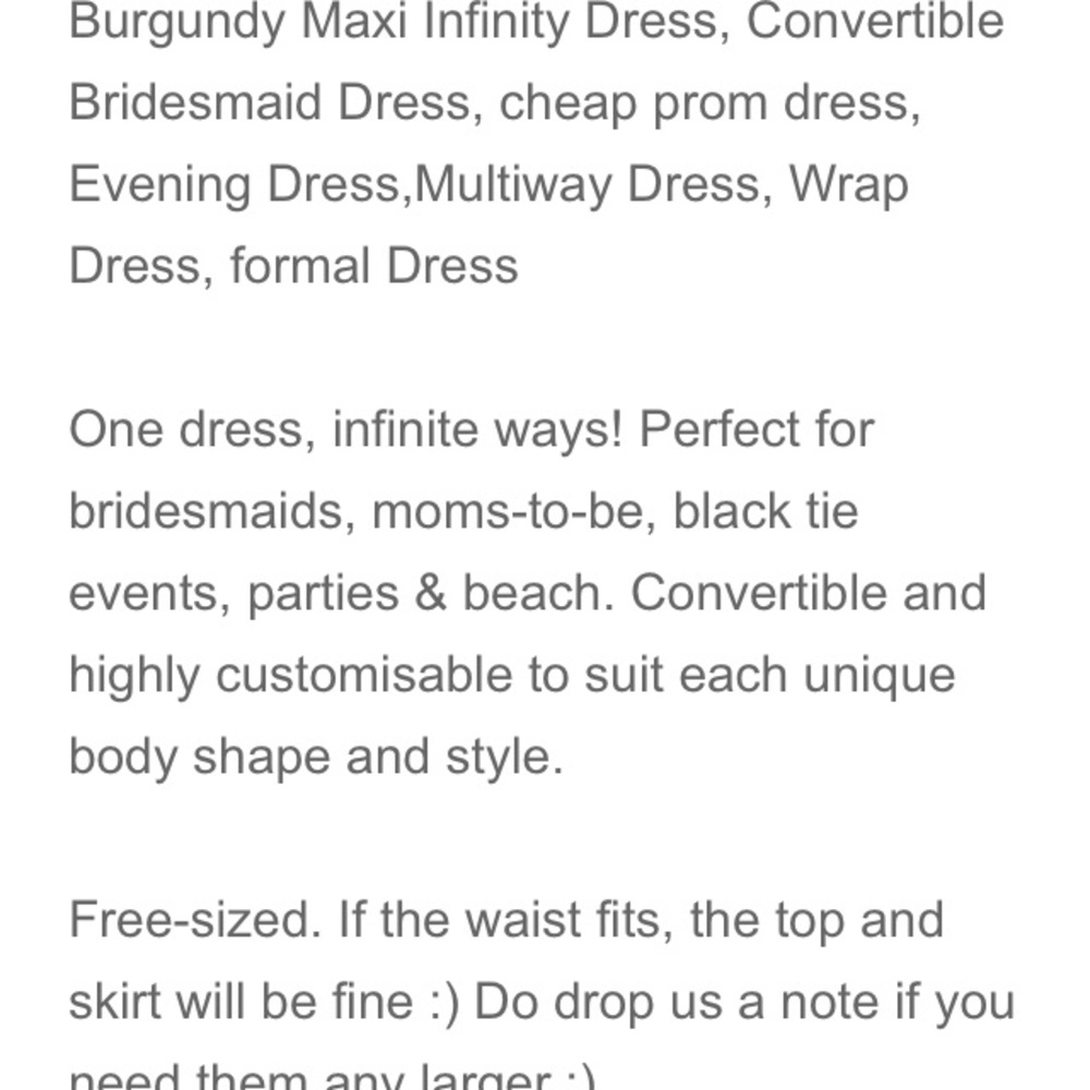 Convertible Infinity Multiway Wrap Dress, Burgundy - Picture 3 of 3