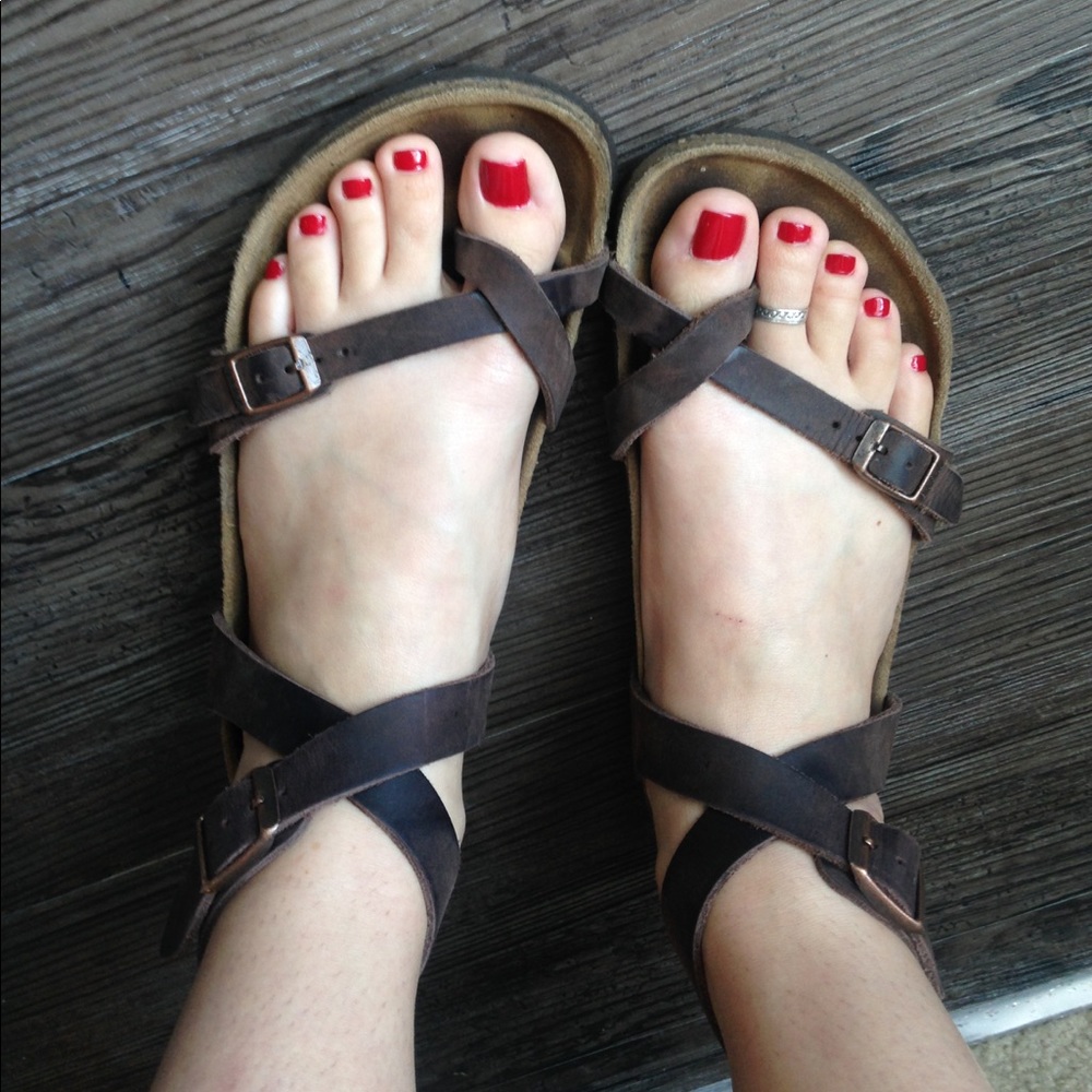 Birkenstock Yara leather sandals!👣 😍Habana brown