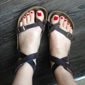 Birkenstock Yara leather sandals!👣 😍Habana brown