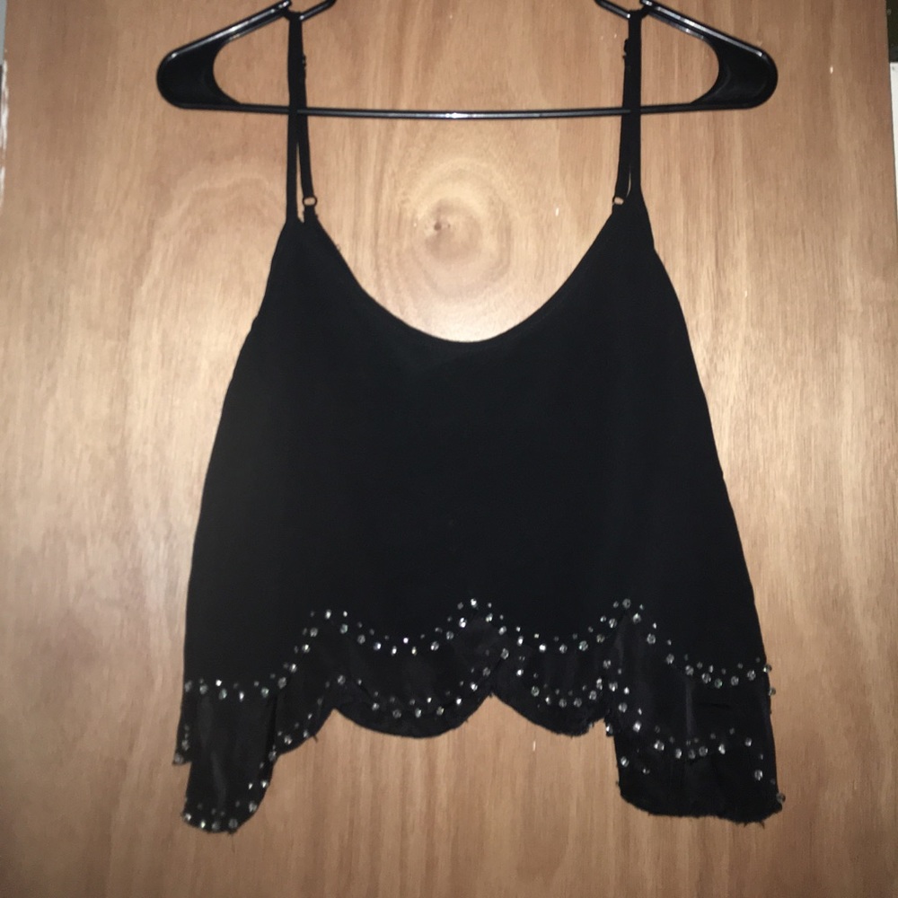 Black layered crop top