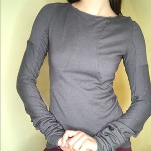Katie Gallagher gray arm stacking long sleeve top