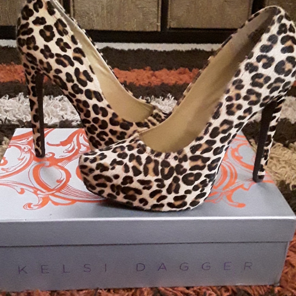 Kelsi Dagger Leopard Print Heels