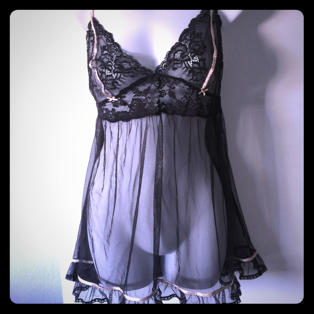 Victoria's Secret babydoll black lingerie
