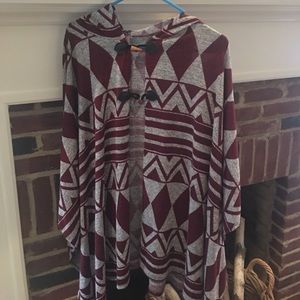 Printed tribal poncho