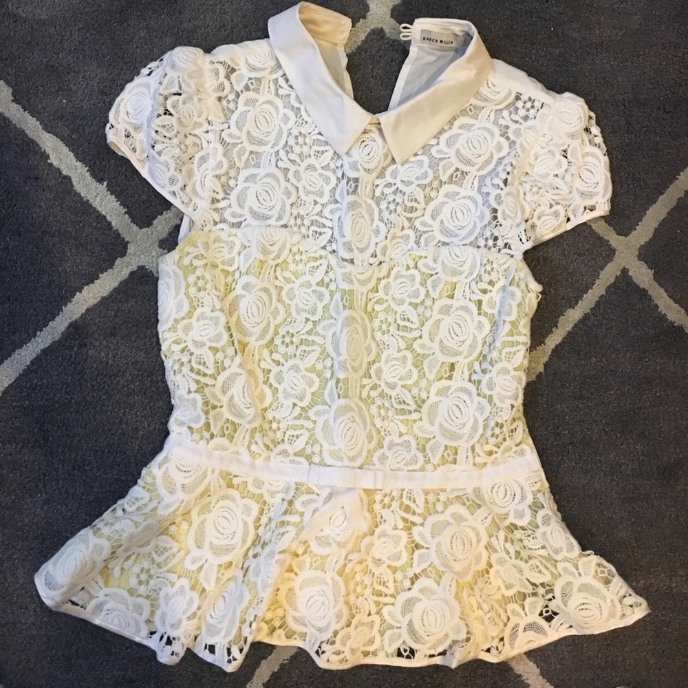 Karen Millen Lace peplum top