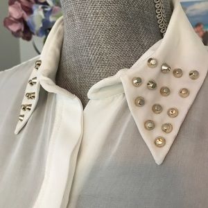 Zara blouse with the collar studs details size S Zara blouse with the collar studs details size S