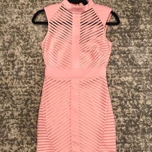 Fitted light pink dress