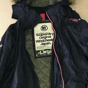 Navy Blue SuperDry Jacket windcheater