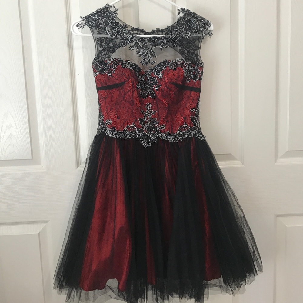 Red and Black Homecoming Dress