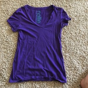 Plain purple v neck tee