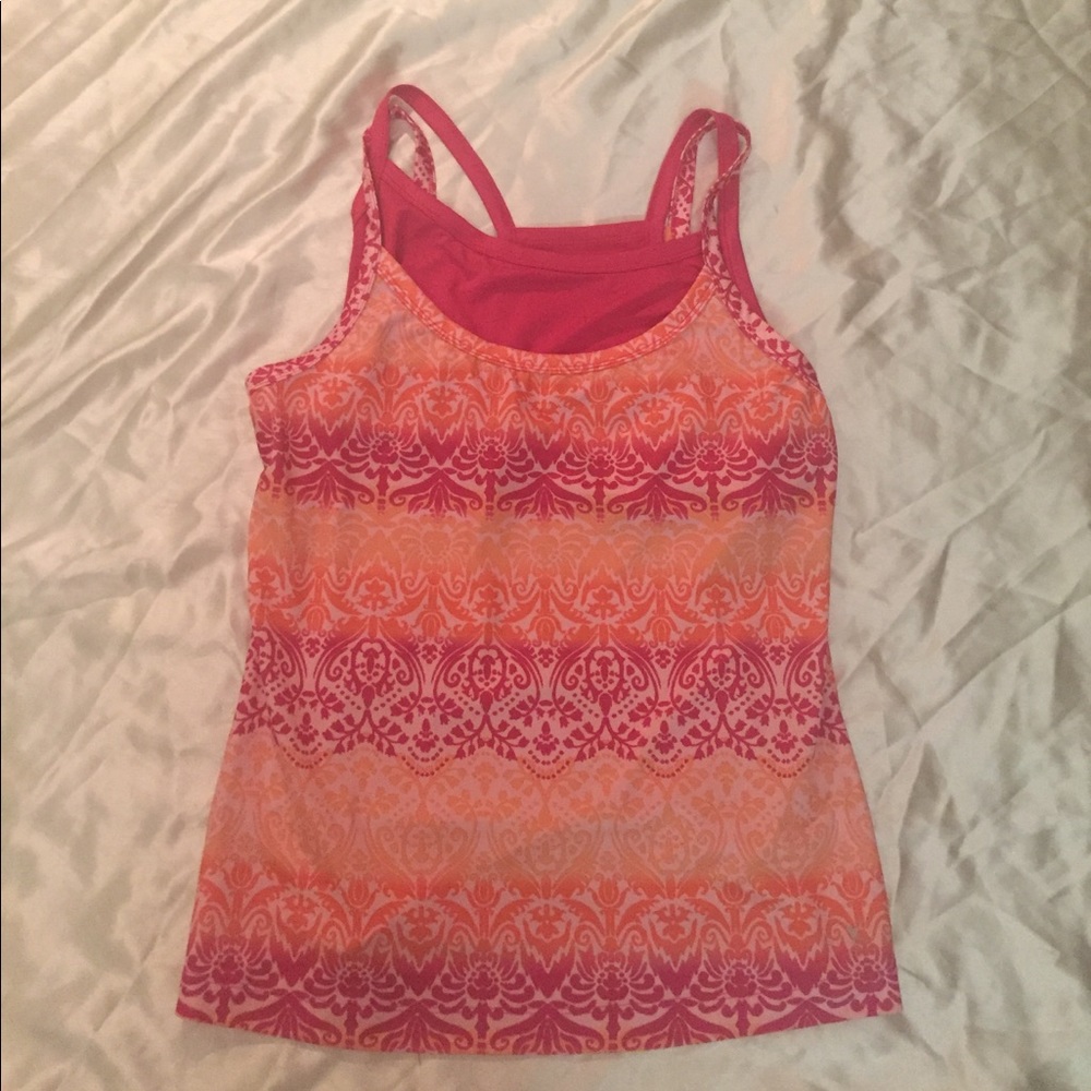 2 for $10! - Pink & Orange Yoga Top