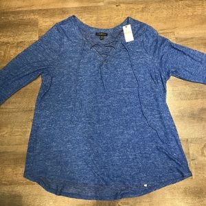 Lane Bryant Blue 3/4 Sleeve Top