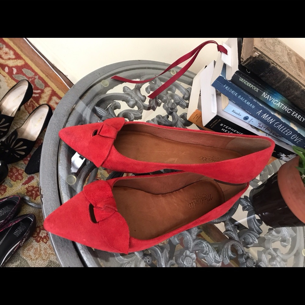 Madewell red suede flats