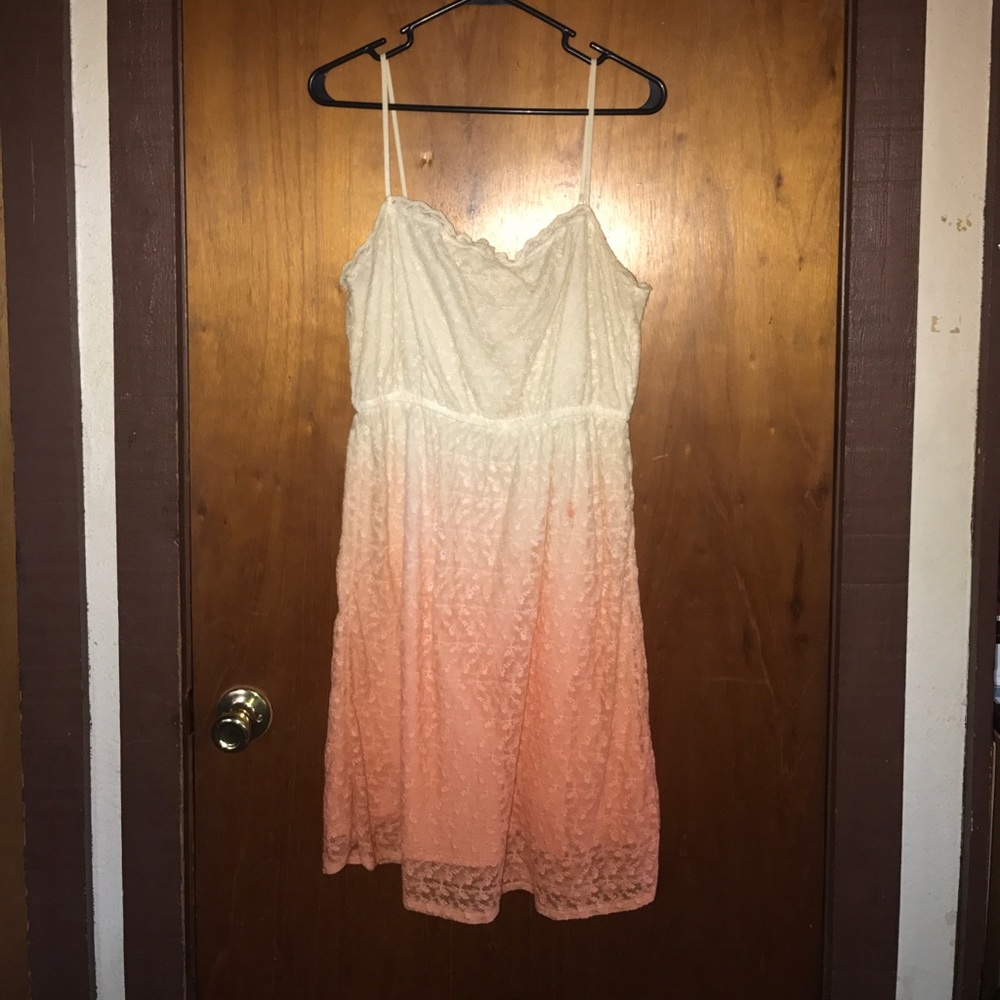 Peach ombré dress.