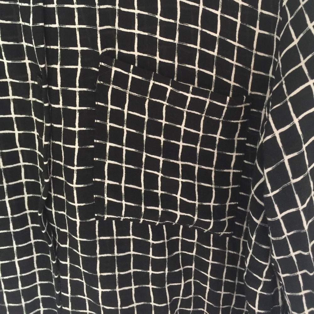 TOPSHOP Button Up Blouse - Black & White - Picture 3 of 5