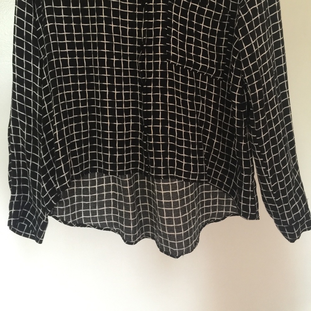 TOPSHOP Button Up Blouse - Black & White - Picture 4 of 5