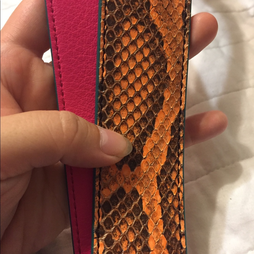 Fendi snakeskin strap orange/pink NWOT