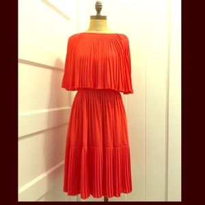 Kate spade pleated cape dress red