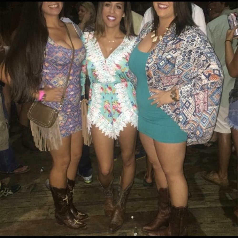 Floral lace romper