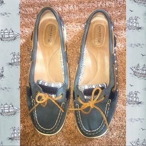 Sperry Top-Sider Navy & White Angelfish Boat Shoes Sperry Top-Sider Navy & White Angelfish Boat Shoes