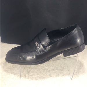 Men's Gucci black slip on logo loafers 12.5 D !