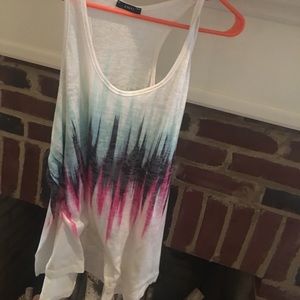 A racerback tank top with color design
