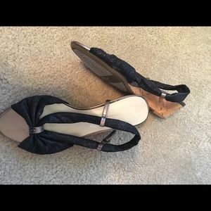 Cork sole wedge sandals.