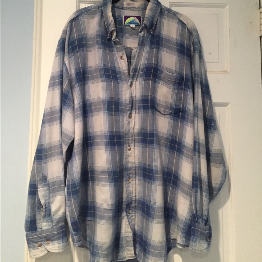 Blue plaid flannel shirt