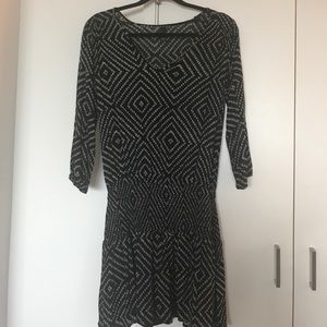 Black white short dress GAP size xs
