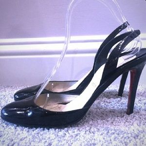 Authentic black sling back Christian Louboutin