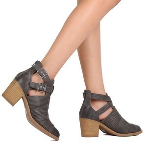 Cutout Moto Ankle Booties Cutout Moto Ankle Booties