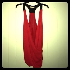 Black and red revealing tank top