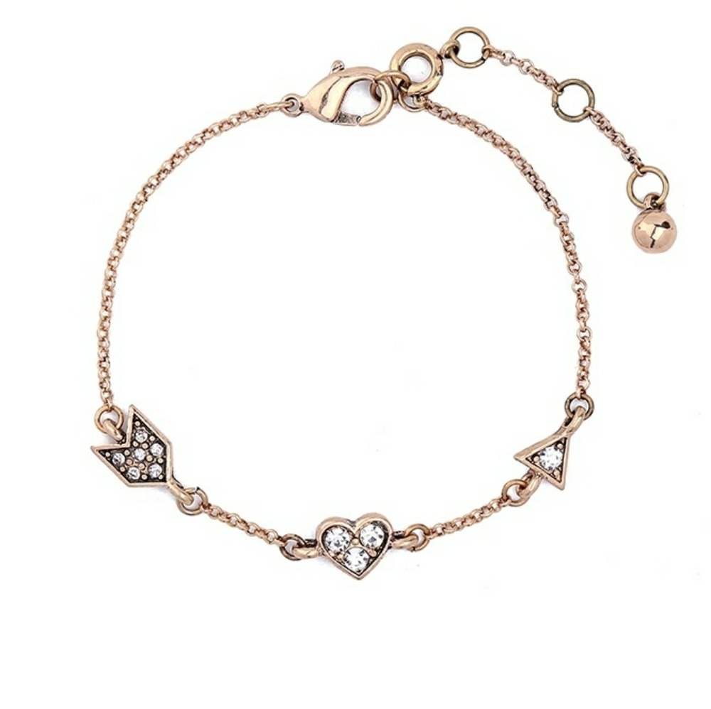 Jeweled and gold heart braclet
