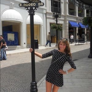 Zara XS polka dot dress-LIKE NEW, navy and white