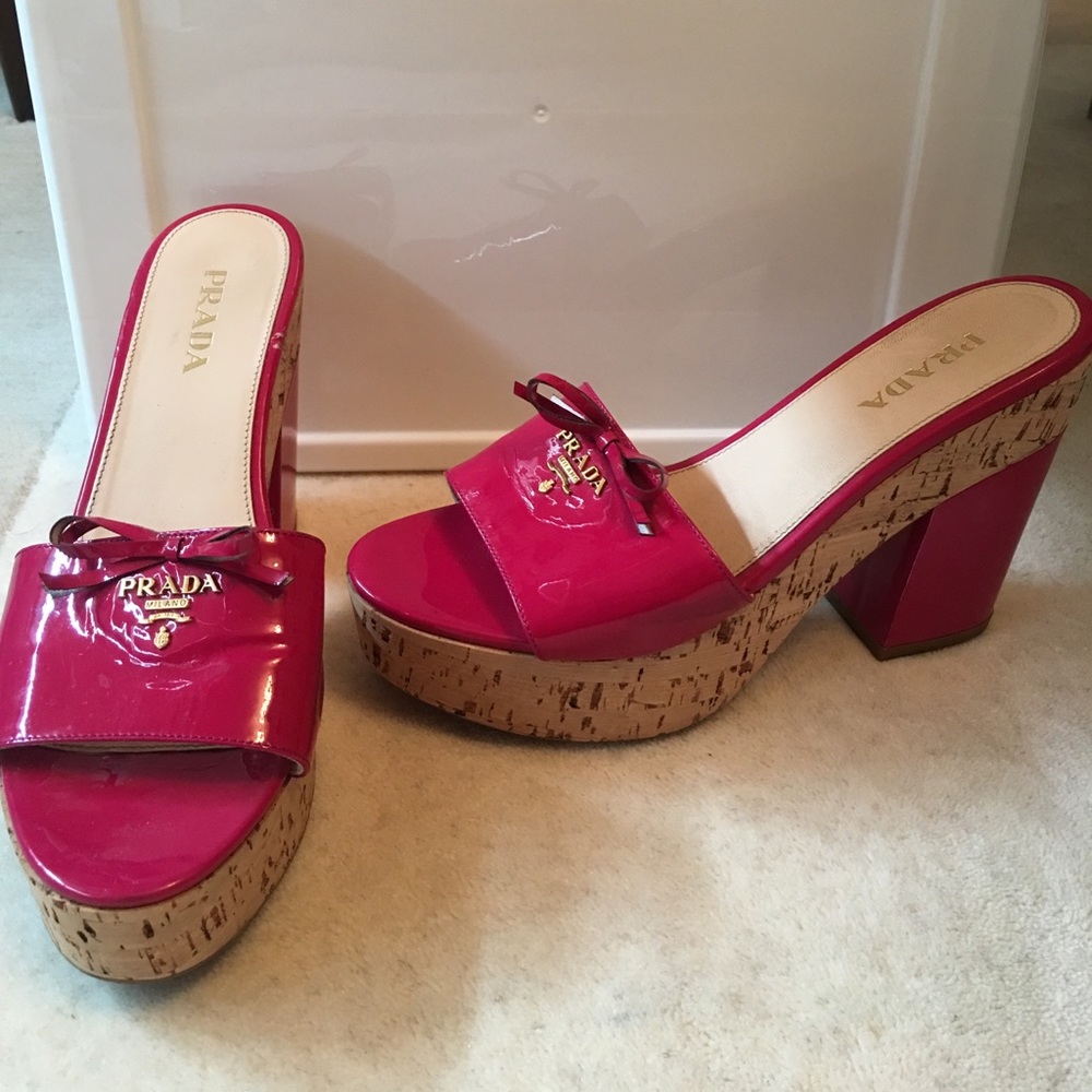 Prada platform cork sandals size 39