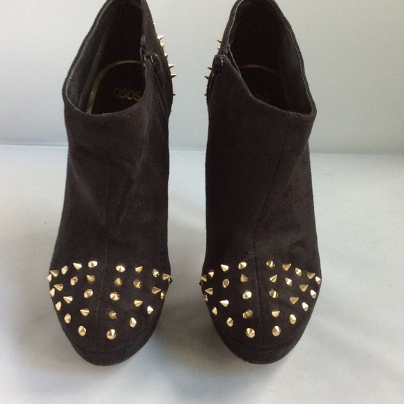 ASOS Black Faux suede studded boots 38 - Picture 2 of 4