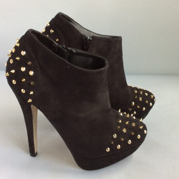 ASOS Black Faux suede studded boots 38 - Picture 3 of 4