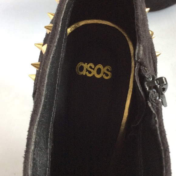 ASOS Black Faux suede studded boots 38 - Picture 4 of 4
