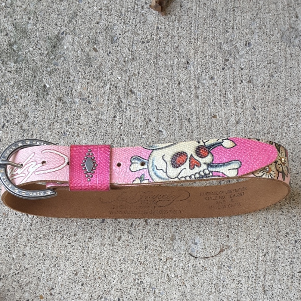Genuine Ed Hardy leather belt sz small
